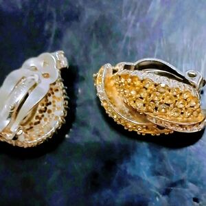 Elegant Silver Women's Clip on Earrings and Broach.